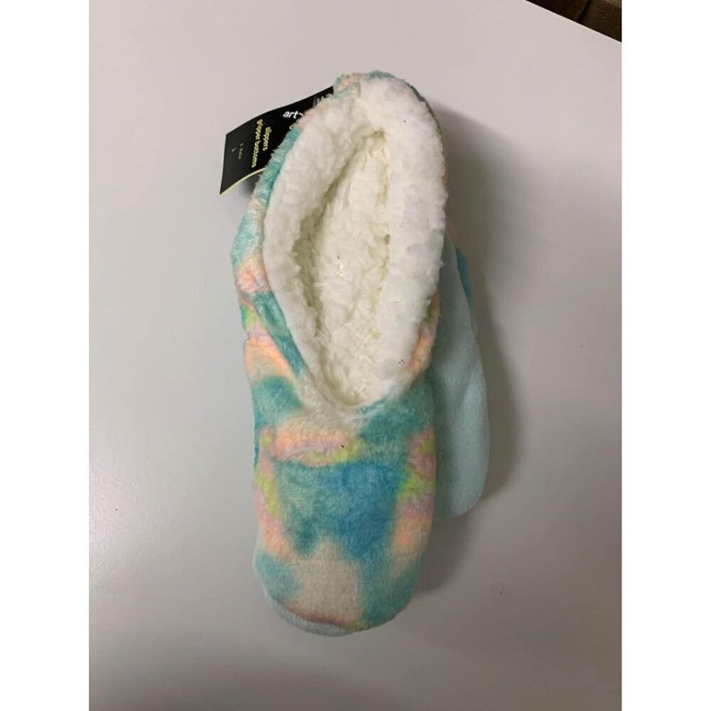 NWT Art Class Slippers With Gripper Bottoms Fleece Lined Size Small (1-3) Girls